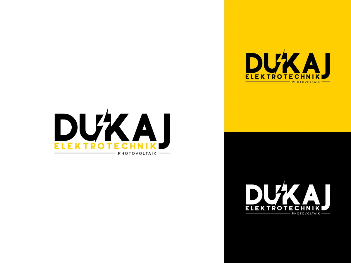 Logo von Dukaj Elektrotechnik mit Farbvarianten